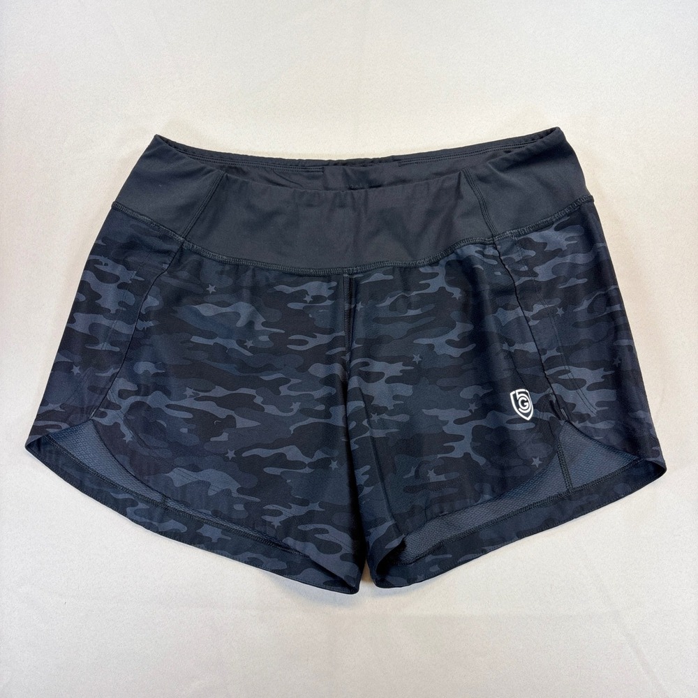 Goal Five Fast & Free Workout Shorts Women Large Black Camo 5" Running Athletic